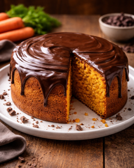 Bolo de Cenoura com Cobertura de Chocolate