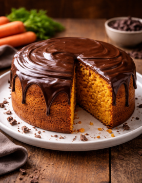 Bolo de Cenoura com Cobertura de Chocolate